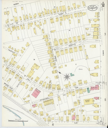 Sanborn Fire Insurance Map from Plymouth, Luzerne County, Pennsylvania (1907), Sheet #0002 - Historic Sanborn Fire Insurance Map Print, vintage old map wall art, antique decor, genealogy gift, Pennsylvania Pennsylvania map