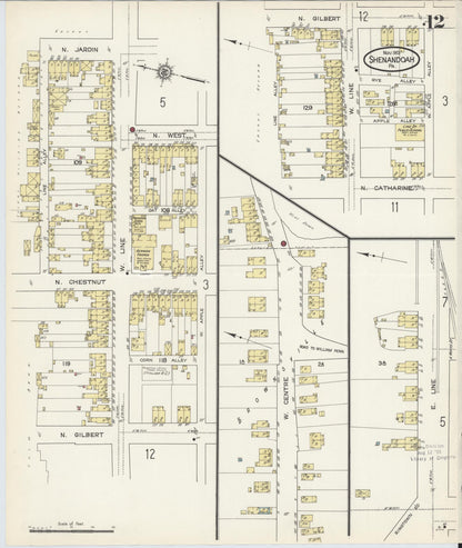 Sanborn Fire Insurance Map from Shenandoah, Schuylkill County, Pennsylvania (1913), Sheet #0012 - Complete Map Set gallery image, historic Sanborn map, vintage wall art, Pennsylvania Pennsylvania