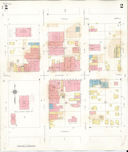 Sanborn Fire Insurance Map from Oregon, Ogle County, Illinois (1943), Sheet #0002 - Complete Map Set gallery image, historic Sanborn map, vintage wall art, Illinois Illinois