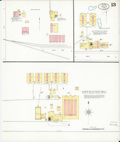 Sanborn Fire Insurance Map from Iola, Allen County, Kansas (1899), Sheet #0013 - Complete Map Set gallery image, historic Sanborn map, vintage wall art, Kansas Kansas