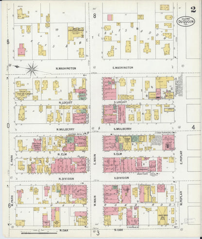 Sanborn Fire Insurance Map from Du Quoin, Perry County, Illinois (1900), Sheet #0002 - Complete Map Set gallery image, historic Sanborn map, vintage wall art, Illinois Illinois