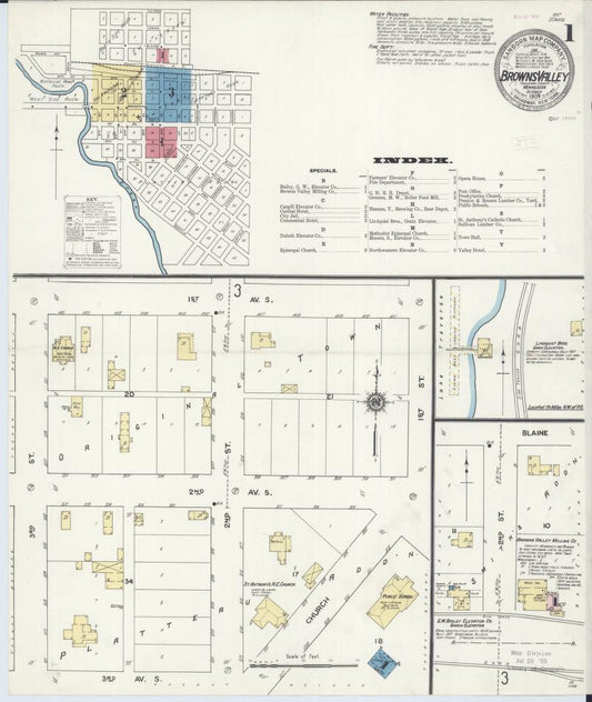 Sanborn Fire Insurance Map from Browns Valley, Traverse County, Minnesota. (1909) – Map View