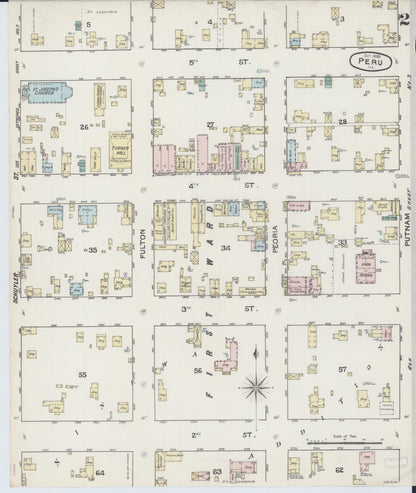 Sanborn Fire Insurance Map from Peru, La Salle County, Illinois (1888), Sheet #0002 - Complete Map Set gallery image, historic Sanborn map, vintage wall art, Illinois Illinois