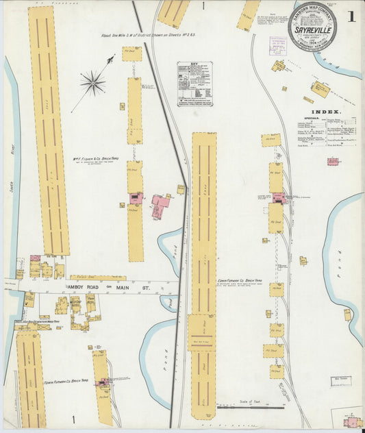 Sanborn Fire Insurance Map from Sayreville, Middlesex County, New Jersey. (1904) – Historic Sanborn Fire Insurance Map Print