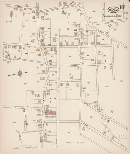 Sanborn Fire Insurance Map from Beckley, Raleigh County, West Virginia (1922), Sheet #0010 - Complete Map Set gallery image, historic Sanborn map, vintage wall art, West Virginia West Virginia