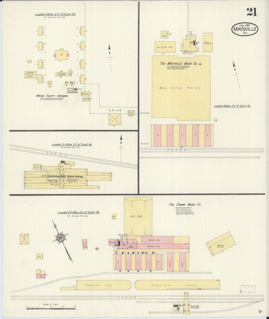 Sanborn Fire Insurance Map from Maysville, Mason County, Kentucky (1914), Sheet #0021 - Historic Sanborn Fire Insurance Map Print, vintage old map wall art, antique decor, genealogy gift, Kentucky Kentucky map