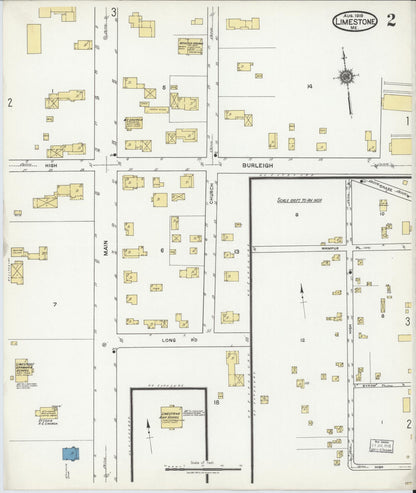 Sanborn Fire Insurance Map from Limestone, Aroostook County, Maine (1919), Sheet #0002 - Complete Map Set gallery image, historic Sanborn map, vintage wall art, Maine Maine
