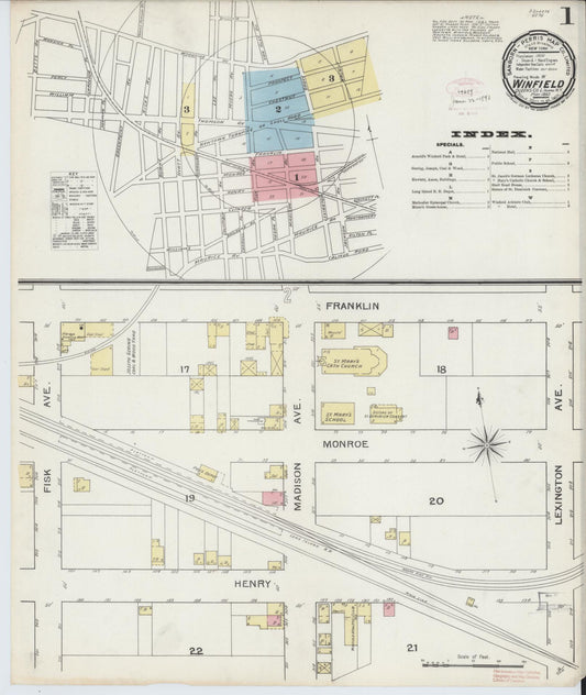 Sanborn Fire Insurance Map from Winfield, Queens County, New York (1893), Sheet #0001 - Complete Map Set gallery image, historic Sanborn map, vintage wall art, New York New York