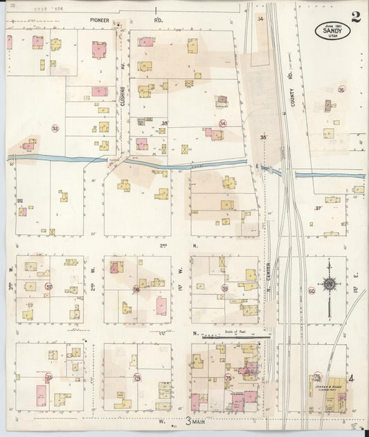 Sanborn Fire Insurance Map from Sandy, Salt Lake County, Utah (1930), Sheet #0002 - Historic Sanborn Fire Insurance Map Print, vintage old map wall art, antique decor, genealogy gift, Utah Utah map