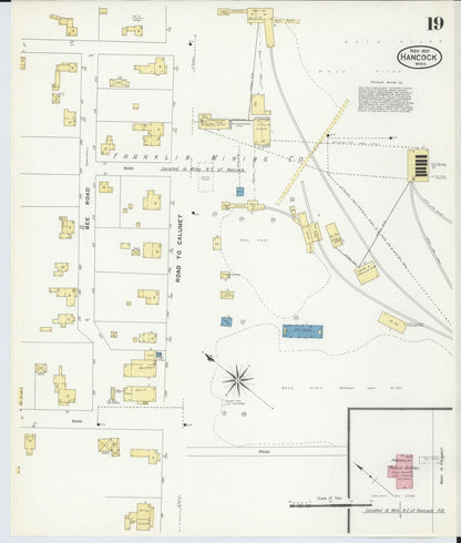 Sanborn Fire Insurance Map from Hancock, Houghton County, Michigan (1907), Sheet #0019 - Complete Map Set gallery image, historic Sanborn map, vintage wall art, Michigan Michigan