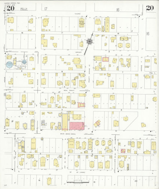 Sanborn Fire Insurance Map from Goose Creek, Harris County, Texas (1939), Sheet #0020 - Historic Sanborn Fire Insurance Map Print, vintage old map wall art, antique decor, genealogy gift, Texas Texas map