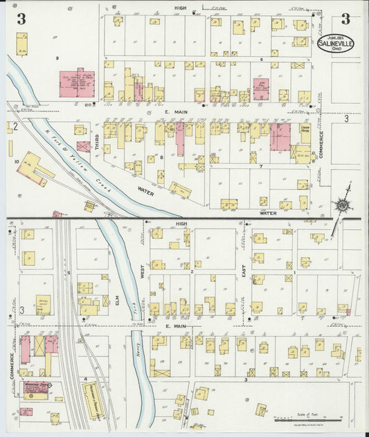Sanborn Fire Insurance Map from Salineville, Columbiana County, Ohio (1924), Sheet #0003 - Historic Sanborn Fire Insurance Map Print, vintage old map wall art, antique decor, genealogy gift, Ohio Ohio map