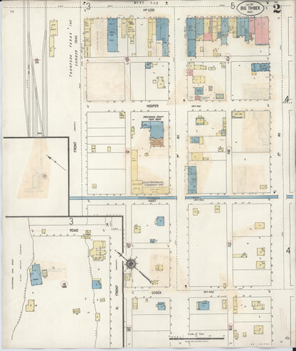 Sanborn Fire Insurance Map from Big Timber, Sweet Grass County, Montana (1938), Sheet #0002 - Complete Map Set gallery image, historic Sanborn map, vintage wall art, Montana Montana