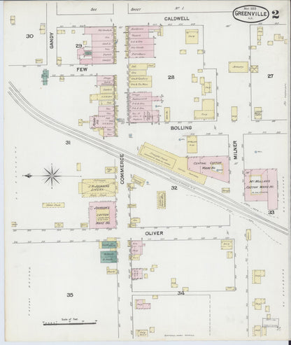 Sanborn Fire Insurance Map from Greenville, Butler County, Alabama (1889), Sheet #0002 - Complete Map Set gallery image, historic Sanborn map, vintage wall art, Alabama Alabama