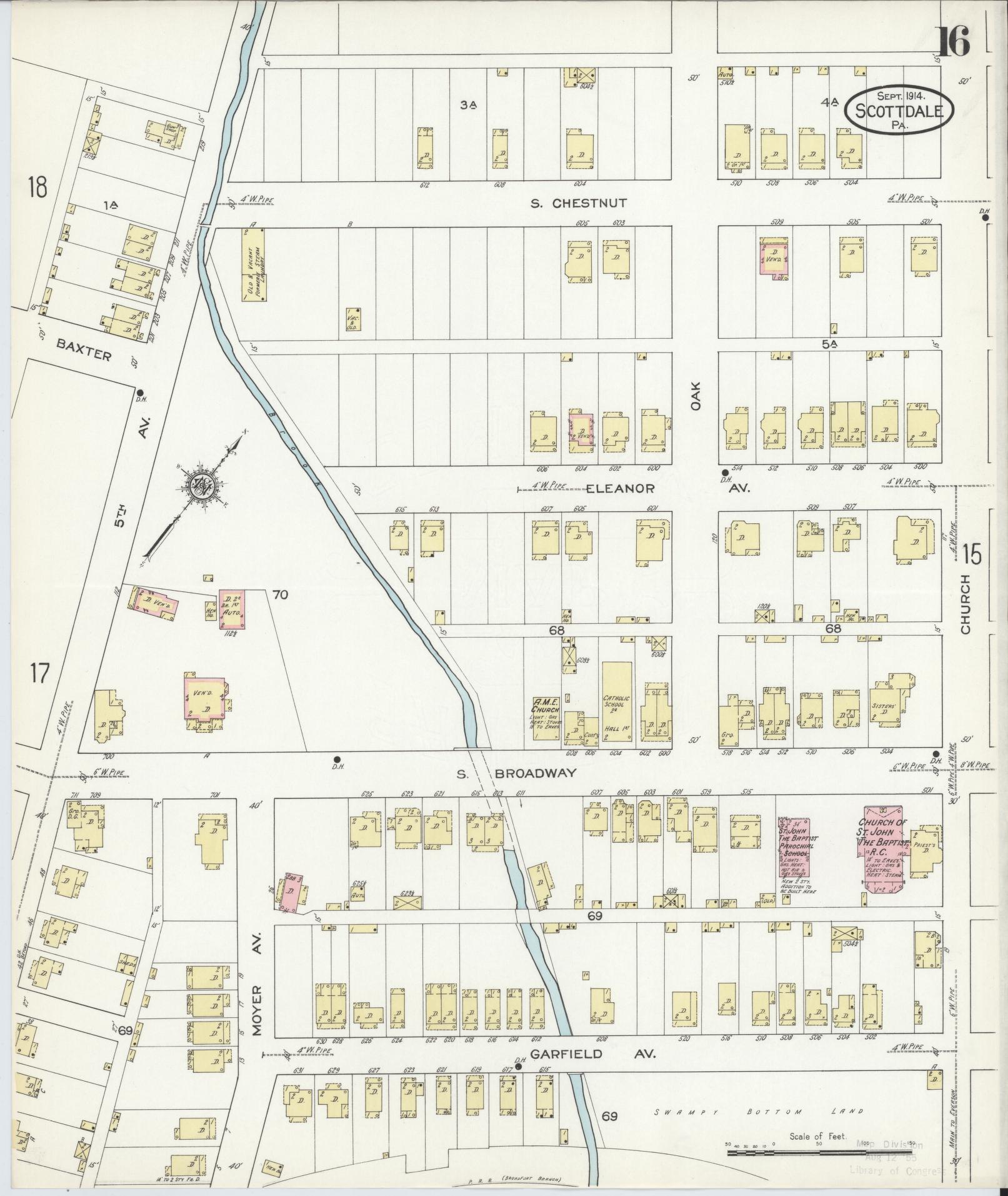 Sanborn Fire Insurance Map from Scottdale, Westmoreland County, Pennsylvania (1914), Sheet #0016 - Complete Map Set gallery image, historic Sanborn map, vintage wall art, Pennsylvania Pennsylvania