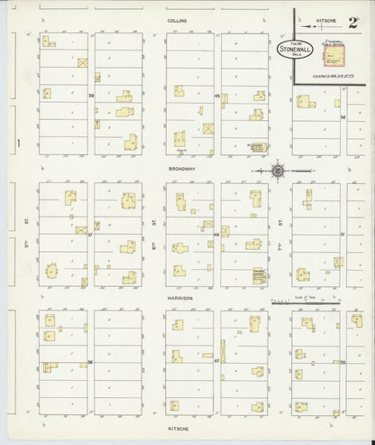 Sanborn Fire Insurance Map from Stonewall, Pontotoc County, Oklahoma (1911), Sheet #0002 - Complete Map Set gallery image, historic Sanborn map, vintage wall art, Oklahoma Oklahoma