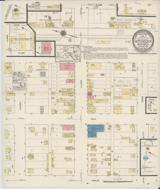 Sanborn Fire Insurance Map from Hitchcock, Beadle County, South Dakota. (1923) – Historic Sanborn Fire Insurance Map Print