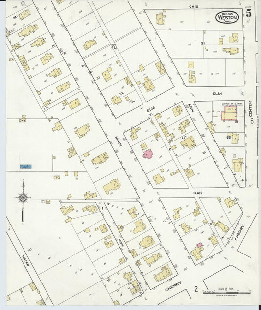 Sanborn Fire Insurance Map from Weston, Wood County, Ohio (1920), Sheet #0005 - Historic Sanborn Fire Insurance Map Print, vintage old map wall art, antique decor, genealogy gift, Ohio Ohio map