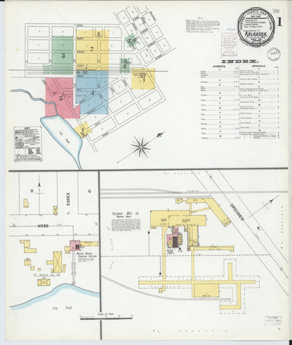 Sanborn Fire Insurance Map from Kalkaska, Kalkaska County, Michigan (1900), Sheet #0001 - Complete Map Set gallery image, historic Sanborn map, vintage wall art, Michigan Michigan
