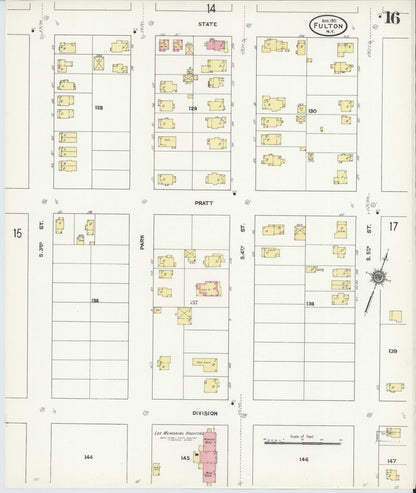 Sanborn Fire Insurance Map from Fulton, Oswego County, New York (1911), Sheet #0016 - Complete Map Set gallery image, historic Sanborn map, vintage wall art, New York New York
