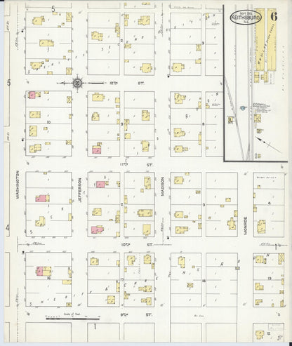 Sanborn Fire Insurance Map from Keithsburg, Mercer County, Illinois (1913), Sheet #0006 - Historic Sanborn Fire Insurance Map Print, vintage old map wall art, antique decor, genealogy gift, Illinois Illinois map