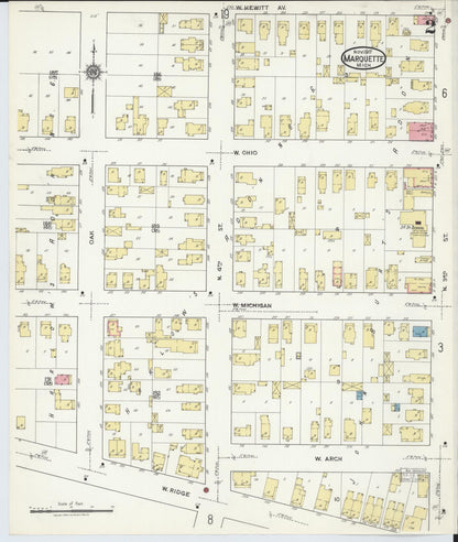 Sanborn Fire Insurance Map from Marquette, Marquette County, Michigan (1917), Sheet #0002 - Complete Map Set gallery image, historic Sanborn map, vintage wall art, Michigan Michigan