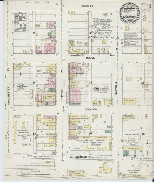 Sanborn Fire Insurance Map from Mccook, Red Willow County, Nebraska. (1889) – Historic Sanborn Fire Insurance Map Print