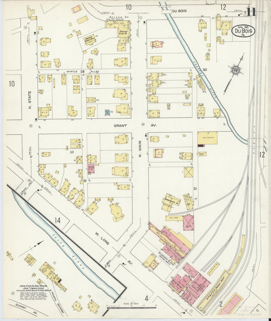Sanborn Fire Insurance Map from Du Bois, Clearfield County, Pennsylvania (1913), Sheet #0011 - Historic Sanborn Fire Insurance Map Print, vintage old map wall art, antique decor, genealogy gift, Pennsylvania Pennsylvania map