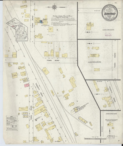 Sanborn Fire Insurance Map from Bark River, Delta County, Michigan (1913), Sheet #0001 - Historic Sanborn Fire Insurance Map Print, vintage old map wall art, antique decor, genealogy gift, Michigan Michigan map