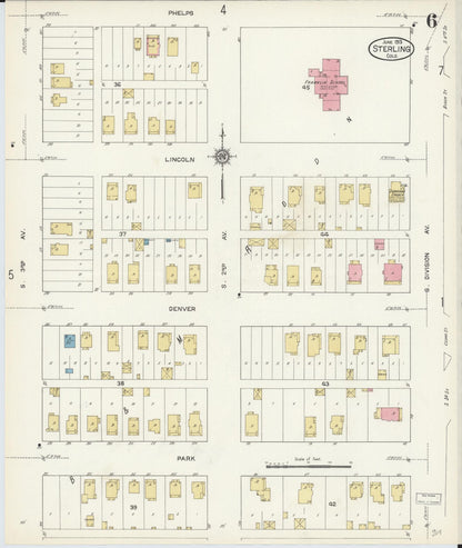 Sanborn Fire Insurance Map from Sterling, Logan County, Colorado (1913), Sheet #0006 - Complete Map Set gallery image, historic Sanborn map, vintage wall art, Colorado Colorado