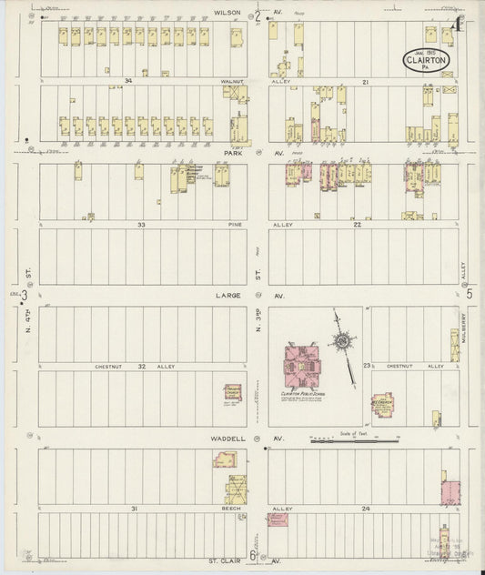 Sanborn Fire Insurance Map from Clairton, Allegheny County, Pennsylvania (1915), Sheet #0004 - Historic Sanborn Fire Insurance Map Print, vintage old map wall art, antique decor, genealogy gift, Pennsylvania Pennsylvania map