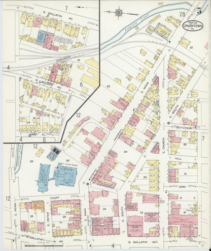 Sanborn Fire Insurance Map from Uniontown, Fayette County, Pennsylvania (1914), Sheet #0005 - Complete Map Set gallery image, historic Sanborn map, vintage wall art, Pennsylvania Pennsylvania
