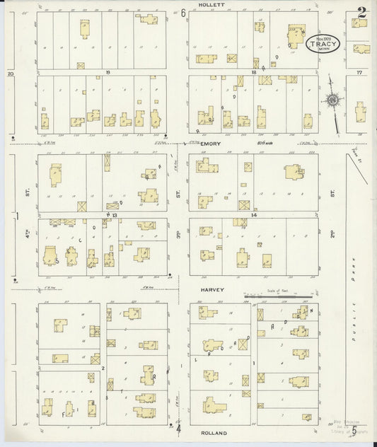 Sanborn Fire Insurance Map from Tracy, Lyon County, Minnesota (1909), Sheet #0002 - Historic Sanborn Fire Insurance Map Print, vintage old map wall art, antique decor, genealogy gift, Minnesota Minnesota map