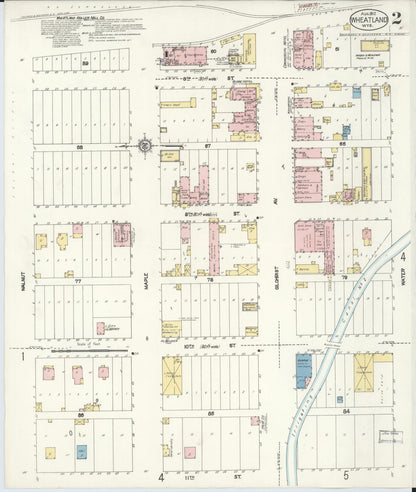 Sanborn Fire Insurance Map from Wheatland, Platte County, Wyoming (1912), Sheet #0002 - Complete Map Set gallery image, historic Sanborn map, vintage wall art, Wyoming Wyoming