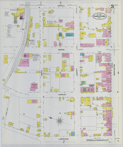 Sanborn Fire Insurance Map from Charles Town, Jefferson County, West Virginia (1907), Sheet #0003 - Complete Map Set gallery image, historic Sanborn map, vintage wall art, West Virginia West Virginia