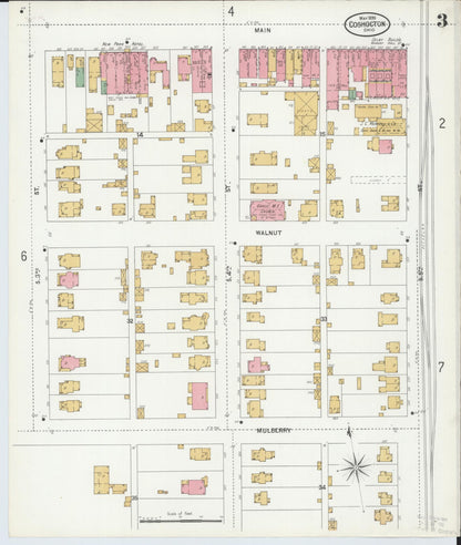 Sanborn Fire Insurance Map from Coshocton, Coshocton County, Ohio (1899), Sheet #0003 - Historic Sanborn Fire Insurance Map Print, vintage old map wall art, antique decor, genealogy gift, Ohio Ohio map