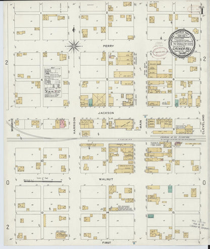 Sanborn Fire Insurance Map from Grover Hill, Paulding County, Ohio (1899), Sheet #0001 - Historic Sanborn Fire Insurance Map Print, vintage old map wall art, antique decor, genealogy gift, Ohio Ohio map
