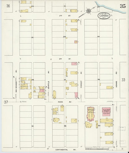 Sanborn Fire Insurance Map from Cohoes, Albany County, New York (1910), Sheet #0035 - Complete Map Set gallery image, historic Sanborn map, vintage wall art, New York New York