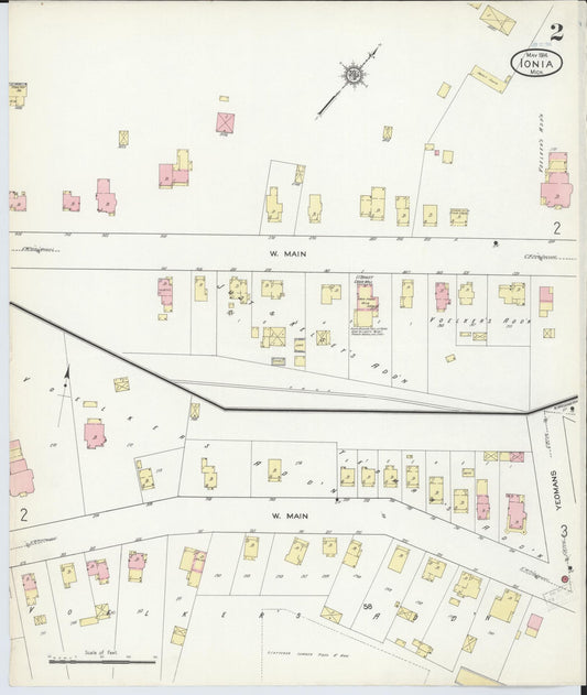 Sanborn Fire Insurance Map from Ionia, Ionia County, Michigan (1914), Sheet #0002 - Historic Sanborn Fire Insurance Map Print, vintage old map wall art, antique decor, genealogy gift, Michigan Michigan map