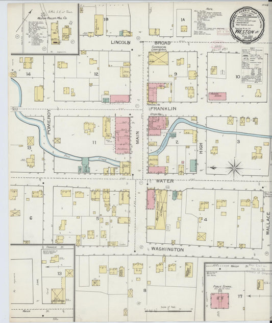 Sanborn Fire Insurance Map from Weston, Umatilla County, Oregon (1893), Sheet #0001 - Historic Sanborn Fire Insurance Map Print, vintage old map wall art, antique decor, genealogy gift, Oregon Oregon map