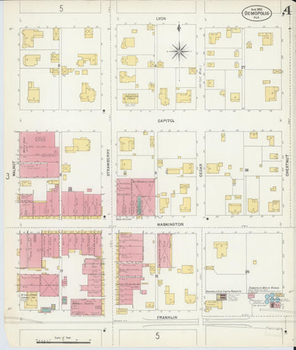 Sanborn Fire Insurance Map from Demopolis, Marengo County, Alabama (1903), Sheet #0004 - Complete Map Set gallery image, historic Sanborn map, vintage wall art, Alabama Alabama