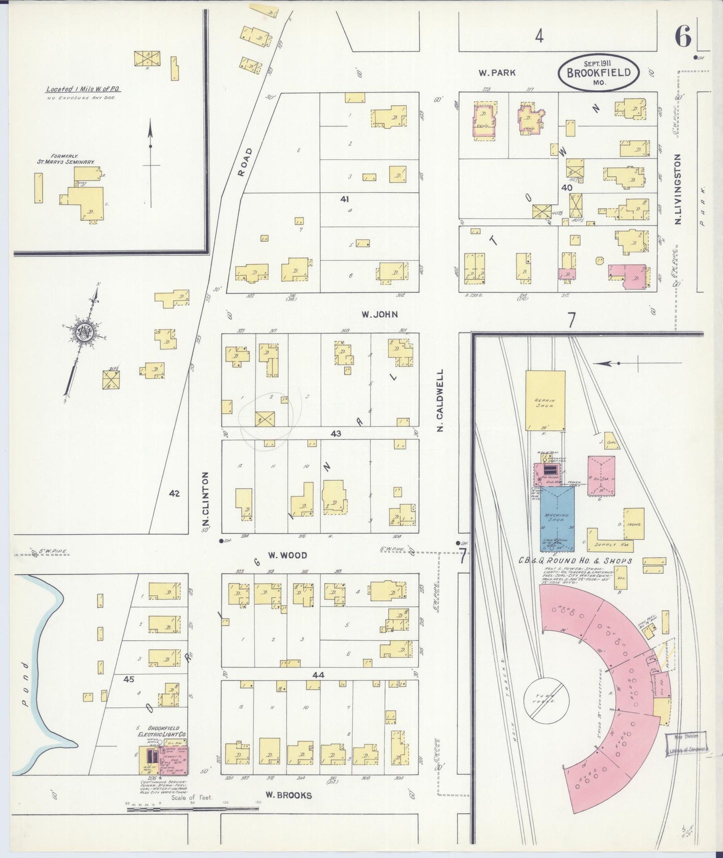 Sanborn Fire Insurance Map from Brookfield, Linn County, Missouri (1911), Sheet #0006 - Complete Map Set gallery image, historic Sanborn map, vintage wall art, Missouri Missouri