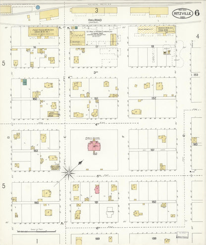 Sanborn Fire Insurance Map from Ritzville, Adams County, Washington (1902), Sheet #0006 - Complete Map Set gallery image, historic Sanborn map, vintage wall art, Washington Washington