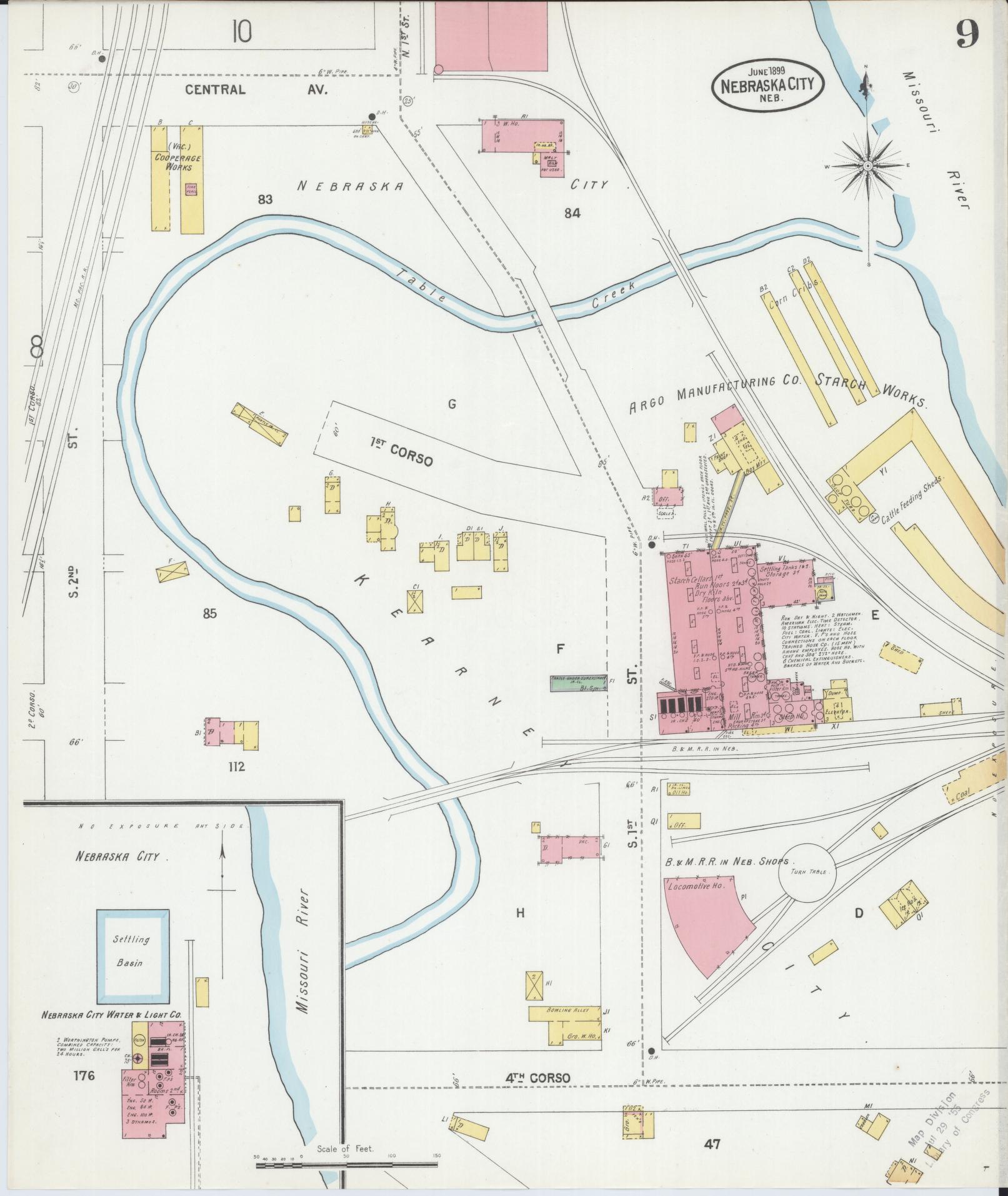 Sanborn Fire Insurance Map from Nebraska City, Otoe County, Nebraska (1899), Sheet #0009 - Complete Map Set gallery image, historic Sanborn map, vintage wall art, Nebraska Nebraska