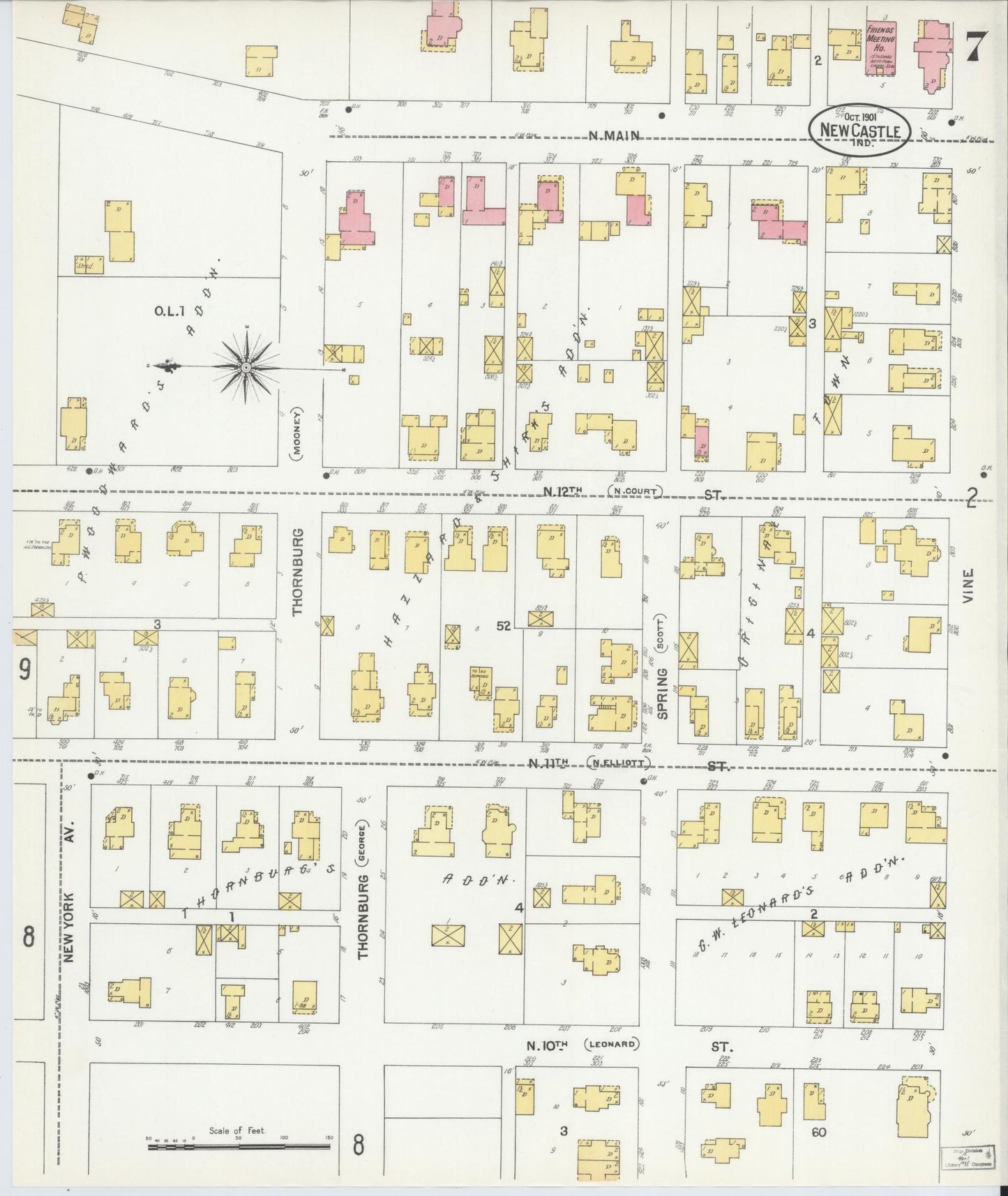 Sanborn Fire Insurance Map from New Castle, Henry County, Indiana (1901), Sheet #0007 - Complete Map Set gallery image, historic Sanborn map, vintage wall art, Indiana Indiana