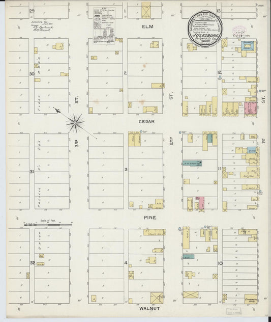 Sanborn Fire Insurance Map from Julesburg, Sedgwick County, Colorado (1893), Sheet #0001 - Historic Sanborn Fire Insurance Map Print, vintage old map wall art, antique decor, genealogy gift, Colorado Colorado map