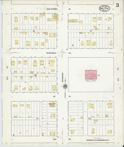 Sanborn Fire Insurance Map from Walters, Cotton County, Oklahoma (1916), Sheet #0003 - Complete Map Set gallery image, historic Sanborn map, vintage wall art, Oklahoma Oklahoma