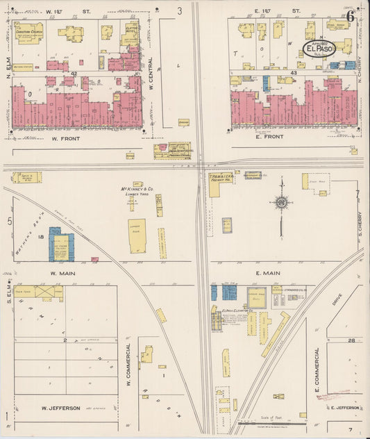 Sanborn Fire Insurance Map from El Paso, Woodford County, Illinois (1922), Sheet #0006 - Historic Sanborn Fire Insurance Map Print, vintage old map wall art, antique decor, genealogy gift, Illinois Illinois map