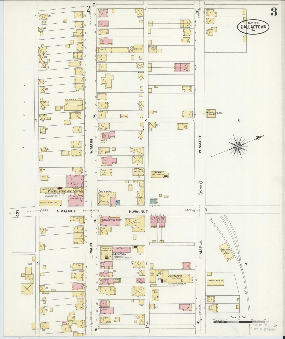 Sanborn Fire Insurance Map from Dallastown, York County, Pennsylvania (1908), Sheet #0003 - Complete Map Set gallery image, historic Sanborn map, vintage wall art, Pennsylvania Pennsylvania