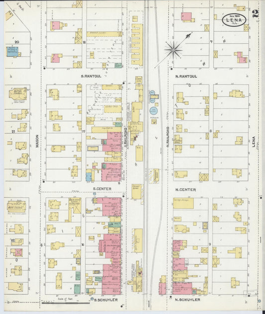 Sanborn Fire Insurance Map from Lena, Stephenson County, Illinois (1904), Sheet #0002 - Historic Sanborn Fire Insurance Map Print, vintage old map wall art, antique decor, genealogy gift, Illinois Illinois map